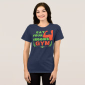 Iss deine Veggies vegane Trainingsmotivation Tri-Blend Shirt (Vorderseite voll)