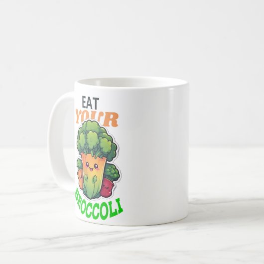 Iss deinen Broccoli Kaffeetasse (Vorderseite Links)