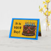 Iss deinen Kuchen #2 (Geburtstagskarte) Karte (Gelbe Blume)