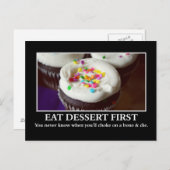 Iss Dessert, bevor du würdest und die Postkarte (Vorne/Hinten)