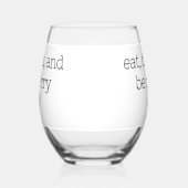 Iss Dink und sei froh Pickleball Paddle & Ball Weinglas Ohne Stiel (Links)