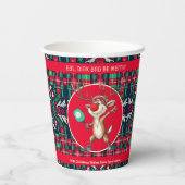 Iss Dink und sei fröhlich, Weihnachts-Pickleball Pappbecher (Rückseite)