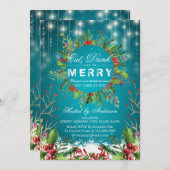 Iss Drink & Be Frohe Weihnachten Party Einladung (Vorne/Hinten)