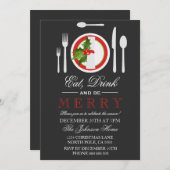 Iss Drink & Be Frohe Weihnachten Party Einladung (Vorne/Hinten)