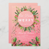 Iss Drink & Be Frohe Weihnachten Party Einladung (Vorne/Hinten)