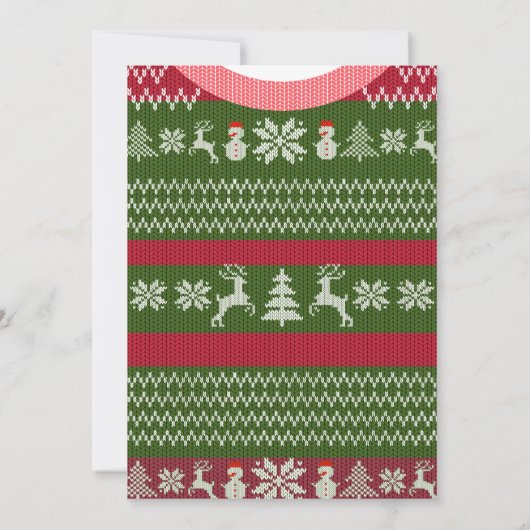 Iss Drink Be Frohe Weihnachts Strick Sweater Einladung (Rückseite)