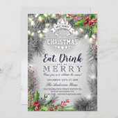 Iss Drink Be Frohe Weihnachtsfeiertage Abendessen  Einladung (Vorne/Hinten)