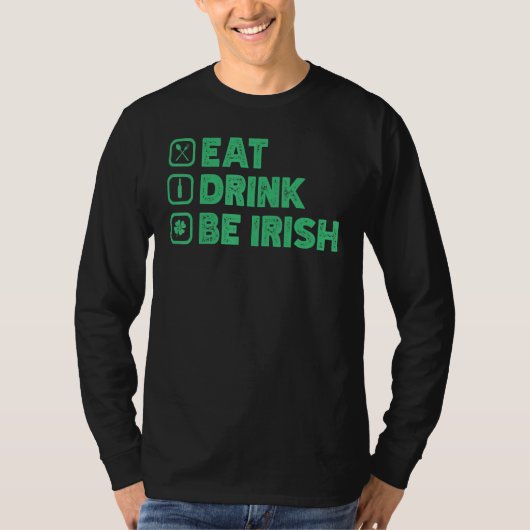 Iss Drink be I Rish Funny St Patrick's Day T-Shirt (Vorderseite)