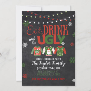Iss Drink & Be Ugg Weihnachten Party Einladung