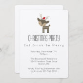 Iss Drink Sei froh Minimalistisches Weihnachtsfest Einladung (Vorne/Hinten)