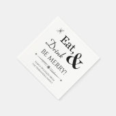 Iss Drink sei froh Niedlich Retro Weihnachtsfeiert Serviette (Ecke)