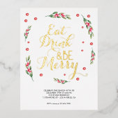 Iss Drink & sei frohe Weihnachts-Party Einladung (Vorderseite)