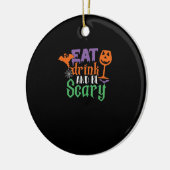 Iss Drink und sei Beängstigend Halloween Classic F Keramik Ornament (Links)