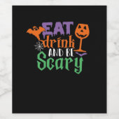 Iss Drink und sei Beängstigend Halloween Classic F Weinetikett (Einzelnes Label)