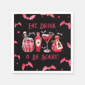 Iss Drink und sei Beängstigend Halloween Cocktails Serviette (Vorderseite)