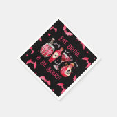 Iss Drink und sei Beängstigend Halloween Cocktails Serviette (Ecke)