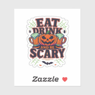 Iss Drink und sei Beängstigend Halloween Design kr Aufkleber