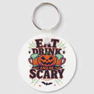 Iss Drink und sei Beängstigend Halloween Design kr Schlüsselanhänger