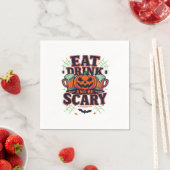 Iss Drink und sei Beängstigend Halloween Design kr Serviette (Beispiel)