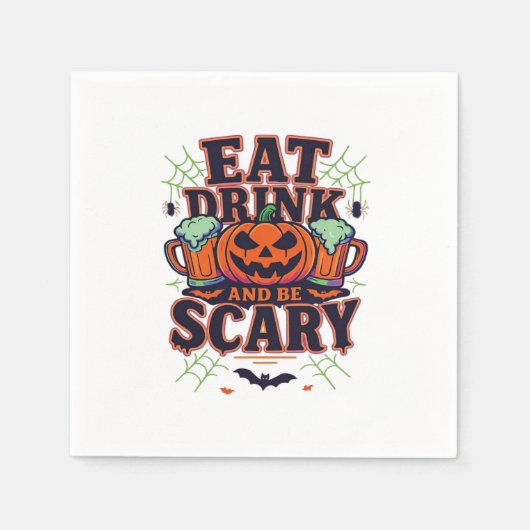 Iss Drink und sei Beängstigend Halloween Design kr Serviette (Vorderseite)