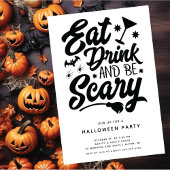 Iss Drink und sei Beängstigend Halloween Einladung