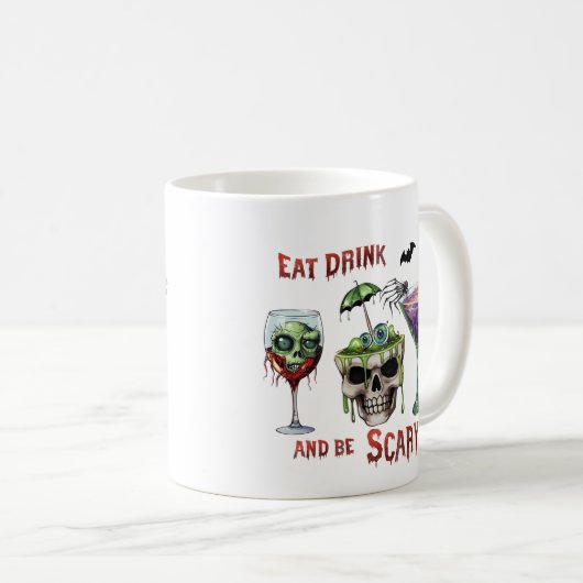 Iss Drink und sei Beängstigend Halloween Fun Coffe Kaffeetasse (VorderseiteRechts)