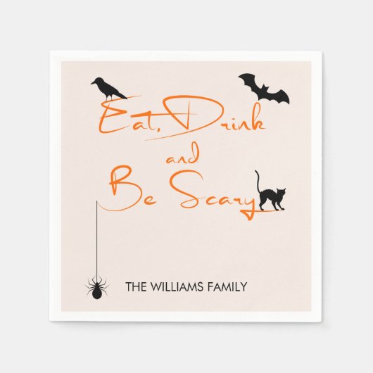 Iss Drink und sei Beängstigend Halloween Papier Na Serviette (Vorderseite)