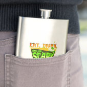 Iss Drink und sei beängstigend Halloween Puff Flachmann (Beispiel)