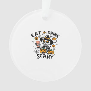 Iss Drink und sei Beängstigend Halloween Pumpkin M Ornament