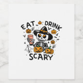 Iss Drink und sei Beängstigend Halloween Pumpkin M Weinetikett (Einzelnes Label)