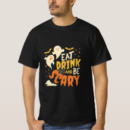 Iss Drink und sei beängstigend Halloween T-Shirt