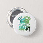 Iss Drink und sei Beängstigend zu Halloween Button (Vorne & Hinten)