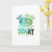 Iss Drink und sei Beängstigend zu Halloween Karte (Gelbe Blume)