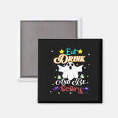 Iss Drink und sei Beängstigend zu Halloween. Magnet (Vorderseite/Rückseite)