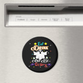 Iss Drink und sei Beängstigend zu Halloween. Magnet (In Situ (Geschirrspüler))