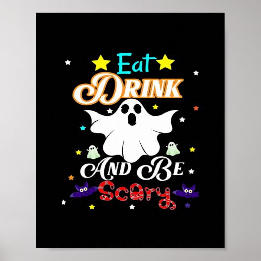 Iss Drink und sei Beängstigend zu Halloween. Poster (Vorne)