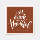 Iss Drink und sei dankbar Erntedank Abendessen Serviette (Vorderseite)
