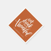 Iss Drink und sei dankbar Erntedank Abendessen Serviette (Ecke)