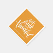 Iss Drink und sei dankbar Erntedank Abendessen Serviette (Ecke)