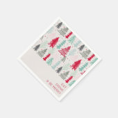 Iss Drink und sei froh Doodle Weihnachtsbaumen Serviette (Ecke)