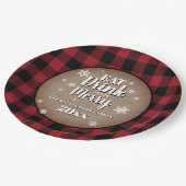 Iss Drink und sei froh Personalisierte Weihnachten Pappteller (Schrägansicht)