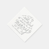 Iss Drink und sei froh Personalisierte Weihnachten Serviette (Ecke)