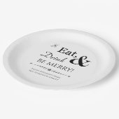 Iss Drink und sei froh Retro Mitte des Jahrhundert Pappteller (Schrägansicht)