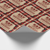 Iss Drink und sei froh rustikal rot Karierte Weihn Geschenkpapier (Ecke)