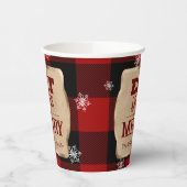 Iss Drink und sei froh rustikal rot Karierte Weihn Pappbecher (Links)