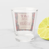 Iss Drink und sei froh rustikal rot Karierte Weihn Schnapsglas (Rückseite)