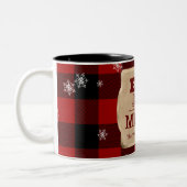 Iss Drink und sei froh rustikal rot Karierte Weihn Zweifarbige Tasse (Links)