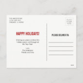 Iss Drink und sei frohe Weihnachten Foto Postkarte (Rückseite)