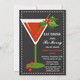 Iss Drink und sei frohe Weihnachts Cocktail Party Einladung