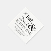 Iss Drink und sei fünfzig fünf Retro 55. Geburtsta Serviette (Ecke)